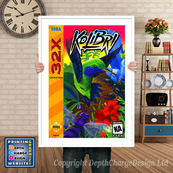 Sega 32x Kolibri Sega 32x Game Inspired Theme Retro Gaming Poster