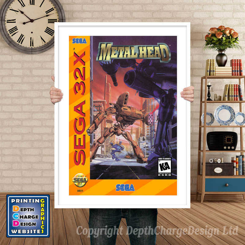 Sega 32x Metalhead Sega 32x GAME INSPIRED THEME Retro Gaming Poster A4 A3 A2 A1