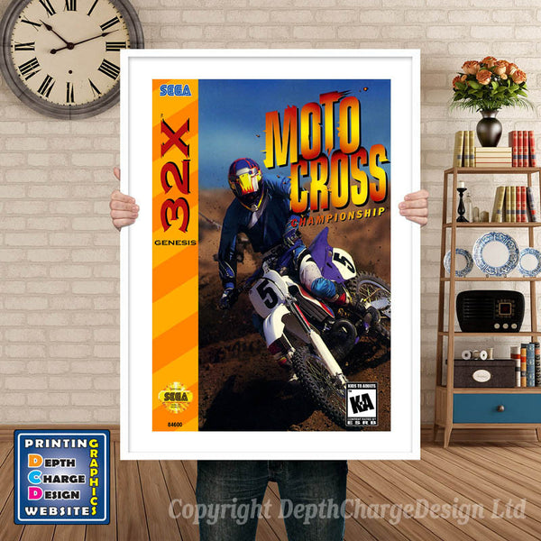 Sega 32x Motocross Championship Sega 32x Game Inspired Theme Retro Gaming Poster