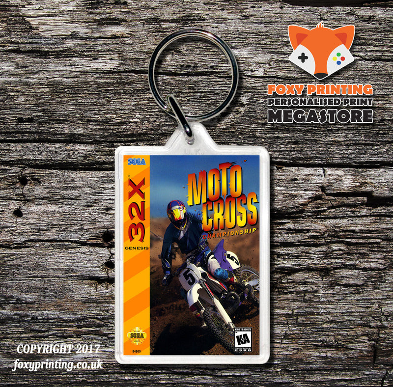 Sega 32x Motocross Championship Game Inspired Retro Gaming Keyring