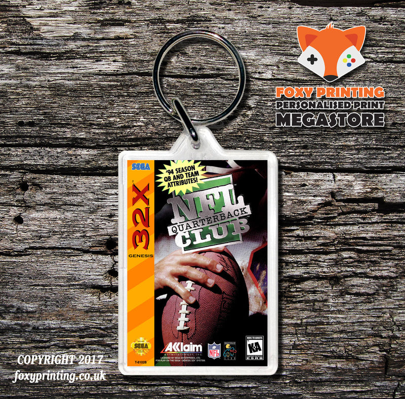 Sega 32x NFL Quaterback Club Game Inspired Retro Gaming Keyring