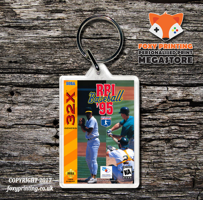 Sega 32x RBI Baseball Game Inspired Retro Gaming Keyring