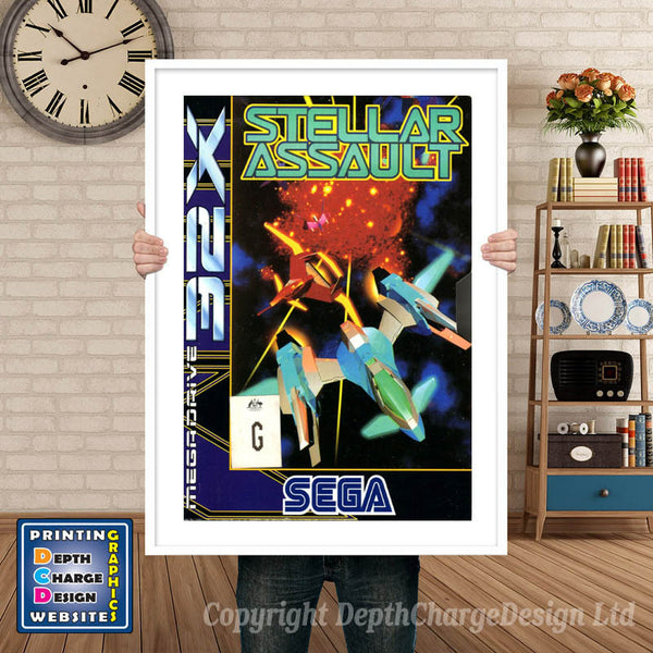 Sega 32x Stella Assault Sega 32x Game Inspired Theme Retro Gaming Poster