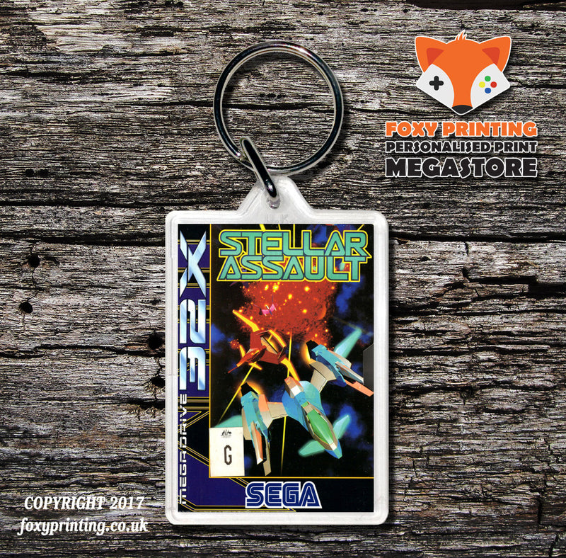 Sega 32x Stella Assault Game Inspired Retro Gaming Keyring
