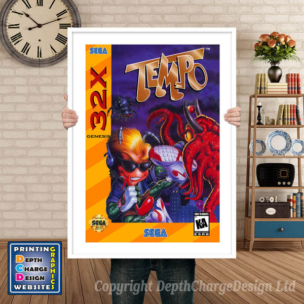 Sega 32x Tempo Sega 32x Game Inspired Theme Retro Gaming Poster