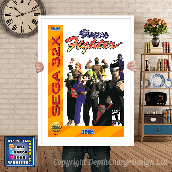 Sega 32x Virtua Fighter Sega 32x Game Inspired Theme Retro Gaming Poster