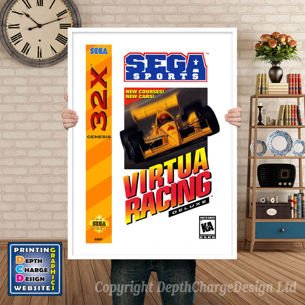 Sega 32x Virtua Racing Sega 32x Game Inspired Theme Retro Gaming Poster