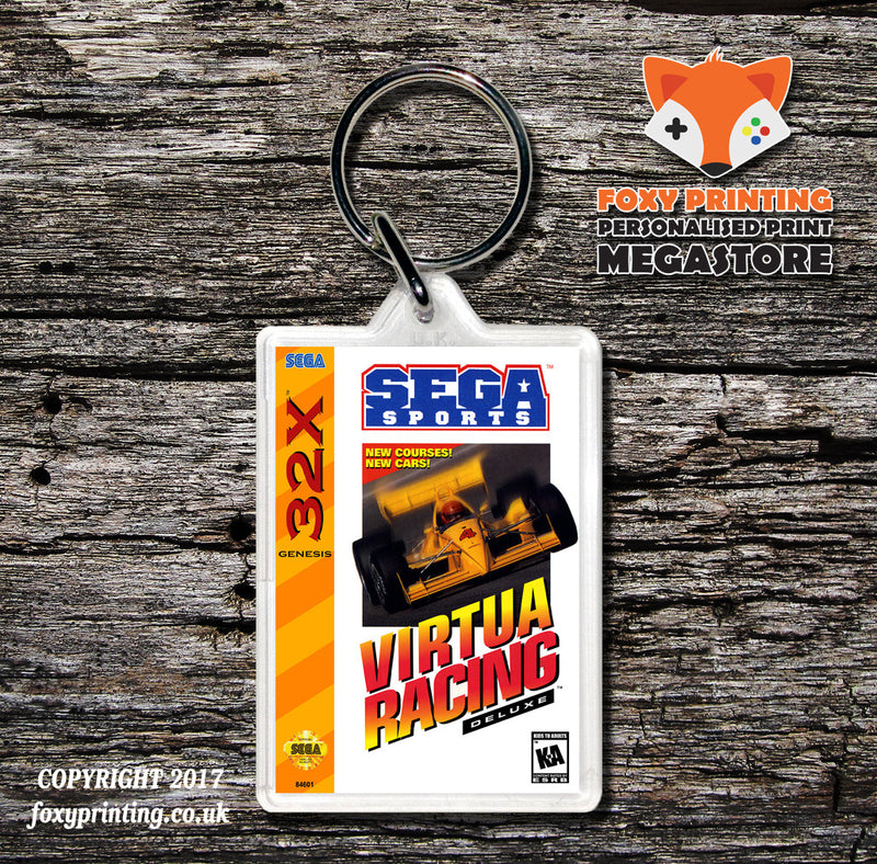Sega 32x Virtua Racing Game Inspired Retro Gaming Keyring