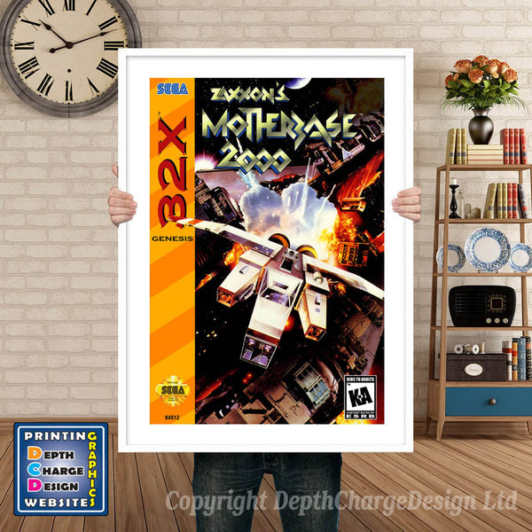 Sega 32x Zaxxon Sega 32x Game Inspired Theme Retro Gaming Poster