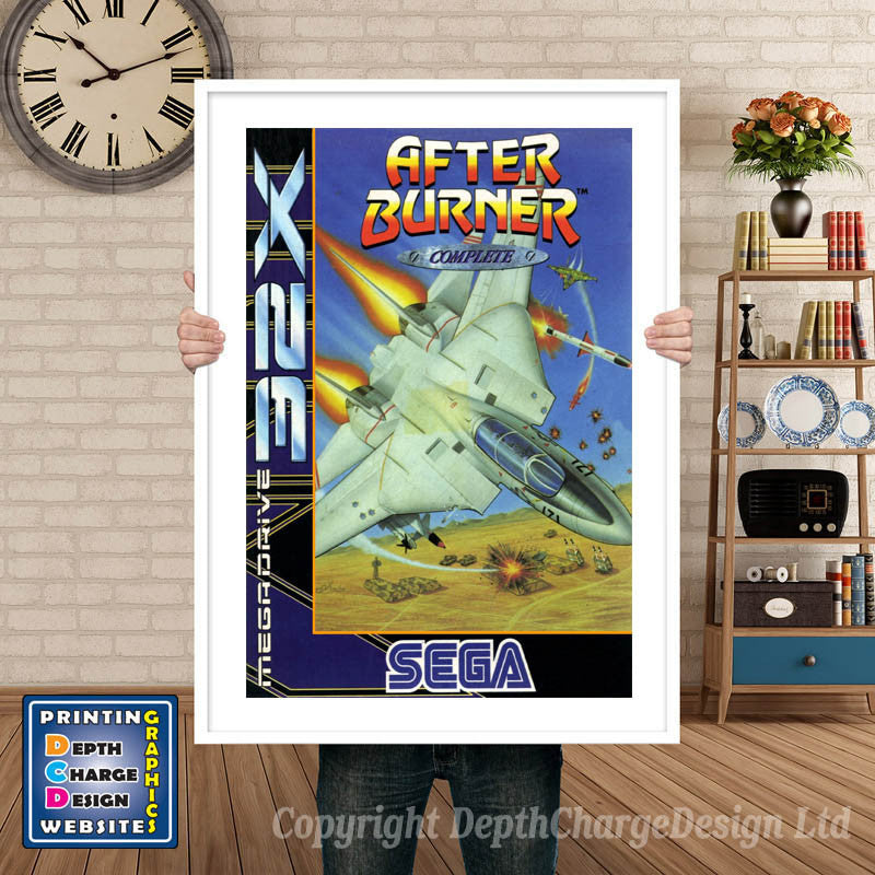 Sega 32x  Afterburner Sega 32x GAME INSPIRED THEME Retro Gaming Poster A4 A3 A2 A1