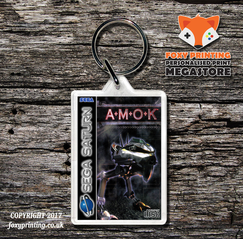 Sega Saturn Amok Eu Game Inspired Retro Gaming Keyring