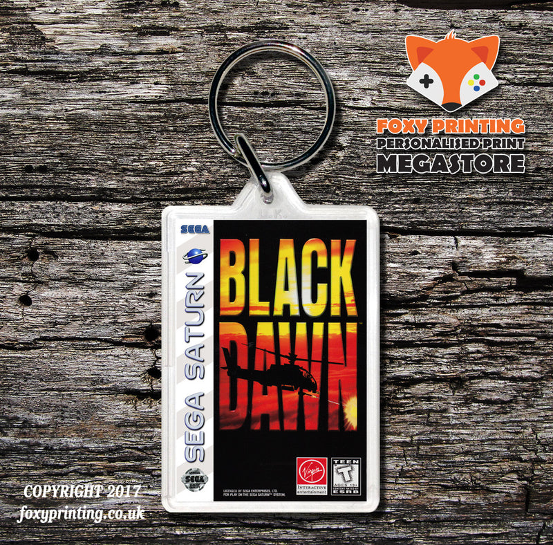Sega Saturn Black Dawn Game Inspired Retro Gaming Keyring