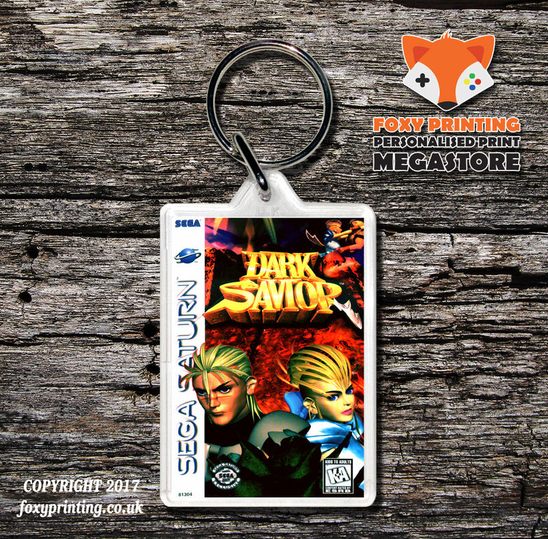 Sega Saturn Dark Savior Game Inspired Retro Gaming Keyring