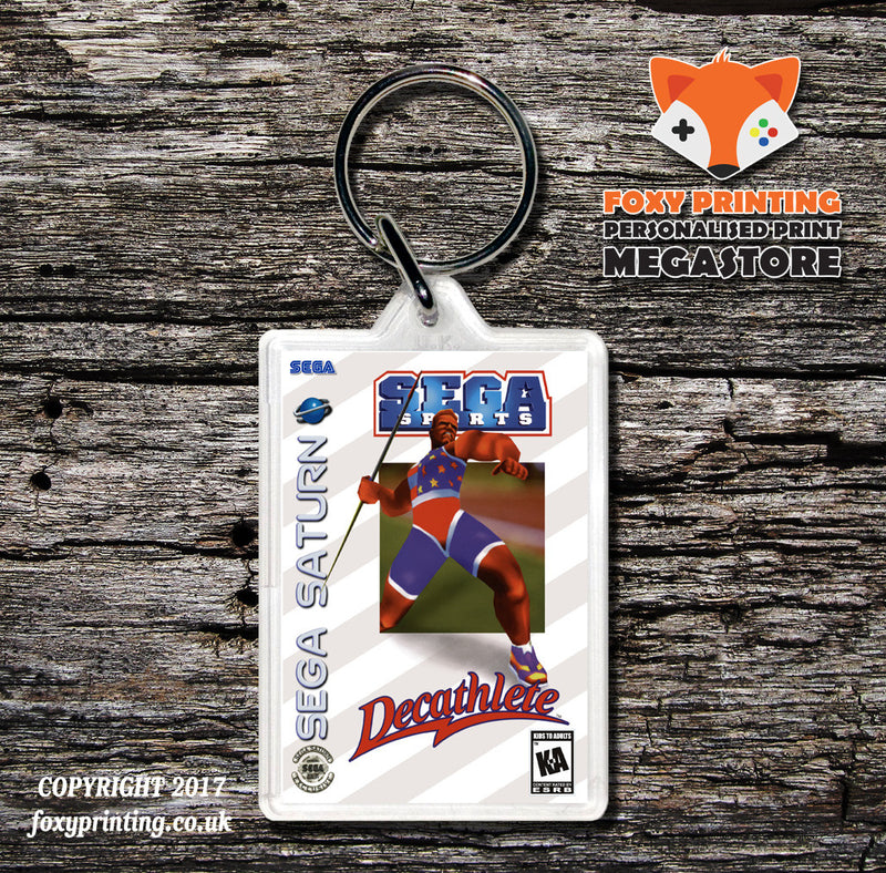 Sega Saturn Decathlete Game Inspired Retro Gaming Keyring