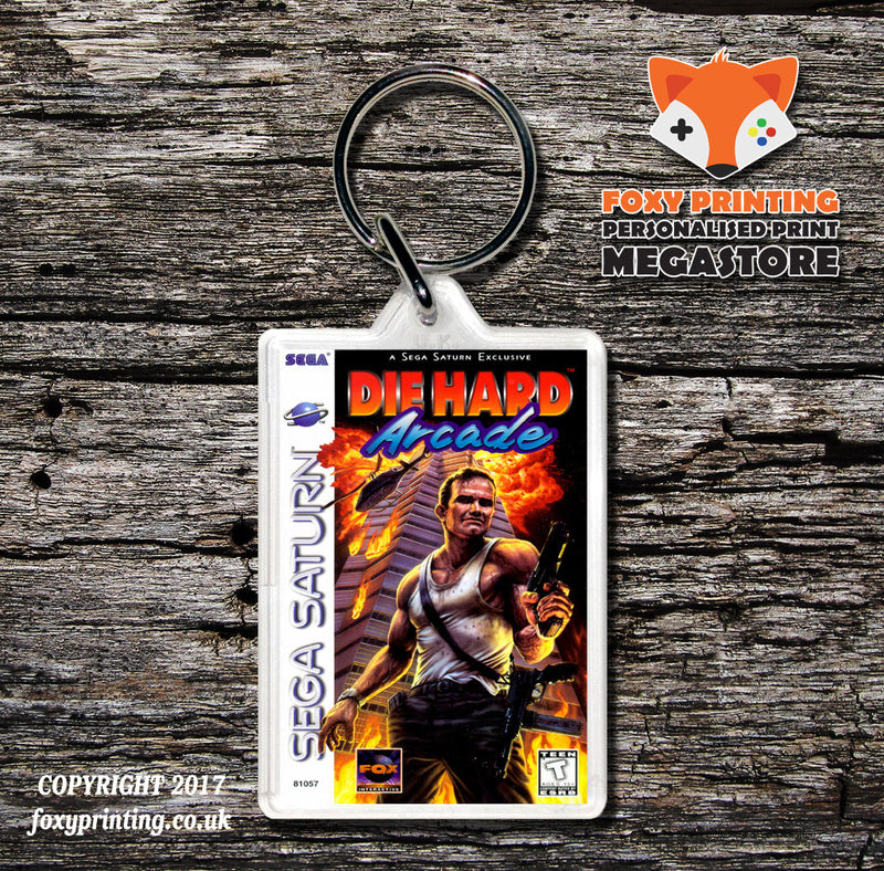 Sega Saturn Die Hard Arcade Game Inspired Retro Gaming Keyring