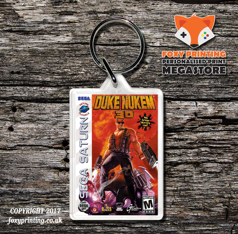 Sega Saturn Duke Nukem 3d Game Inspired Retro Gaming Keyring