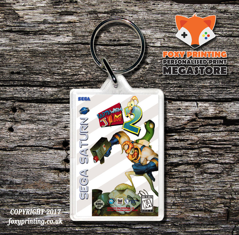 Sega Saturn Earth Worm Jim 2 Game Inspired Retro Gaming Keyring
