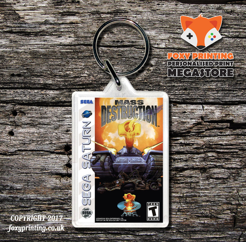 Sega Saturn Mass Destruction Game Inspired Retro Gaming Keyring