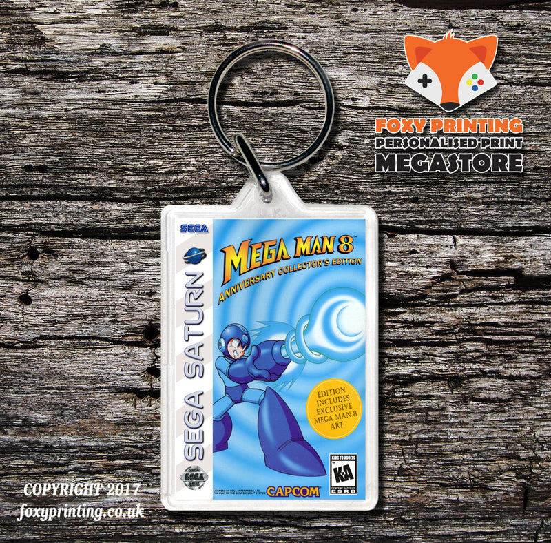 Sega Saturn Megaman 8 Anniversary Collectors Edition 2 Game Inspired Retro Gaming Keyring