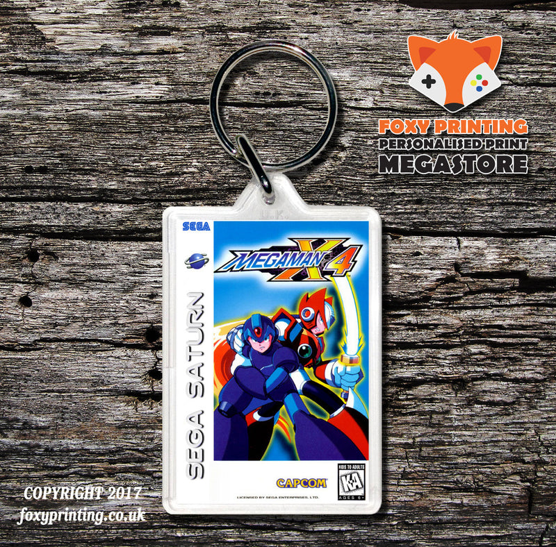 Sega Saturn Megaman X4 Game Inspired Retro Gaming Keyring