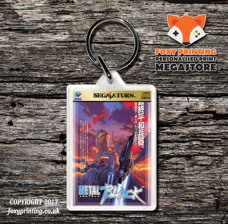 Sega Saturn Metal Black JP Game Inspired Retro Gaming Keyring