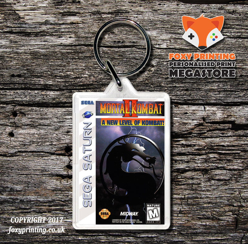 Sega Saturn Mortal Kombat 2 Game Inspired Retro Gaming Keyring
