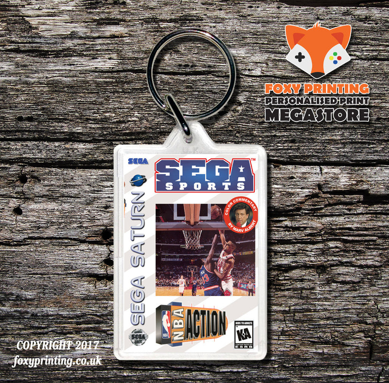 Sega Saturn NBA Action Game Inspired Retro Gaming Keyring