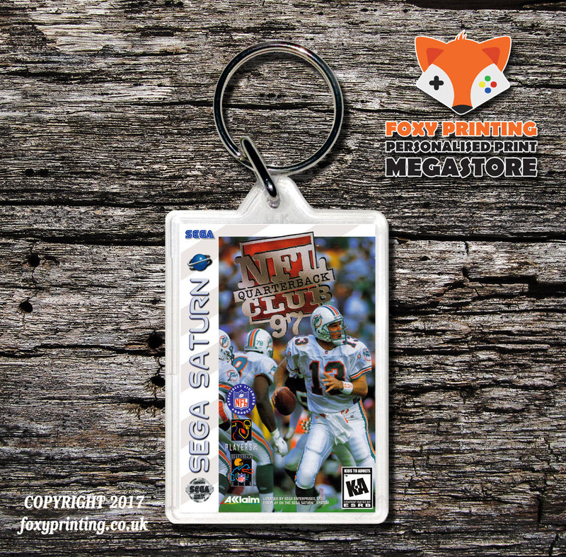 Sega Saturn NFL Quarter Back Club 97 Game Inspired Retro Gaming Keyring