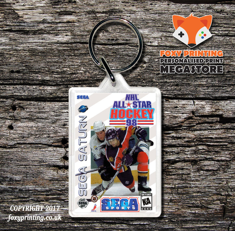 Sega Saturn NHL Allstar Hockey 98 Game Inspired Retro Gaming Keyring