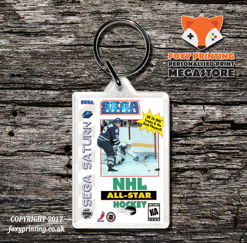 Sega Saturn NHL Allstar Hockey Game Inspired Retro Gaming Keyring