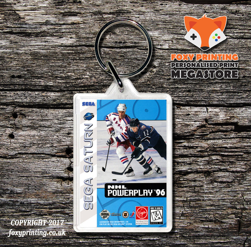 Sega Saturn NHL Powerplay 96 Game Inspired Retro Gaming Keyring