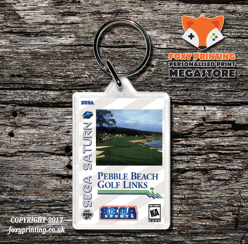 Sega Saturn Pebble Beach Golf Links Game Inspired Retro Gaming Keyring