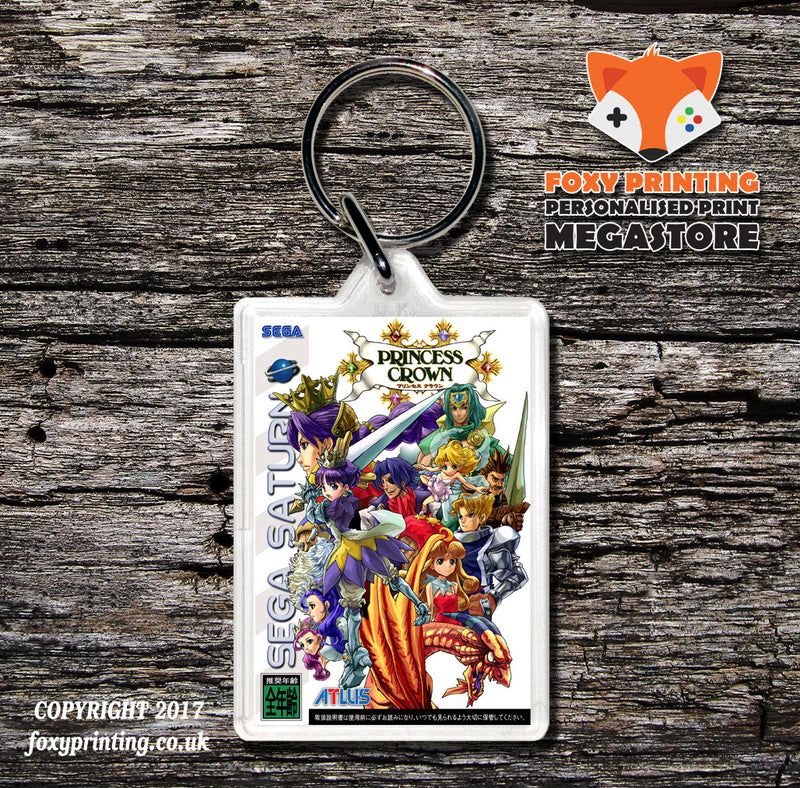 Sega Saturn Princess Crown JP Game Inspired Retro Gaming Keyring