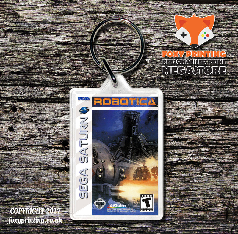Sega Saturn Robotica Cyber Nation Revolt Game Inspired Retro Gaming Keyring