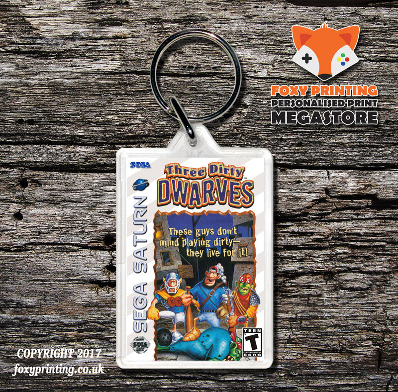 Sega Saturn Three Dirty Dwarves Game Inspired Retro Gaming Keyring