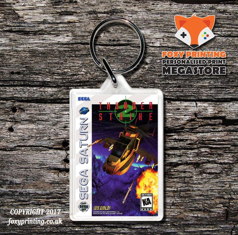 Sega Saturn Thunder Strike2 Game Inspired Retro Gaming Keyring