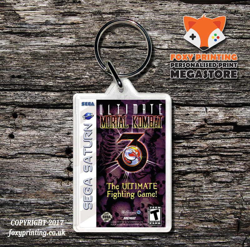 Sega Saturn Ultimate Mortal Kombat 3 Game Inspired Retro Gaming Keyring