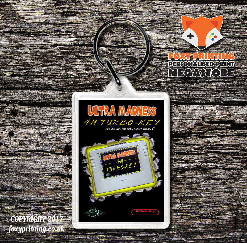Sega Saturn Ultra Madness 4 M Turbokey Game Inspired Retro Gaming Keyring