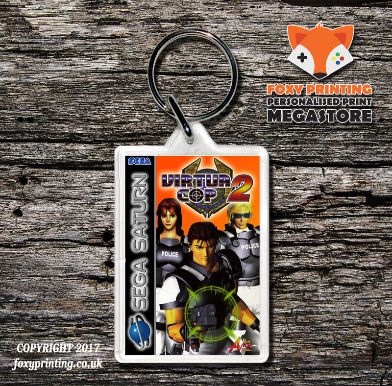 Sega Saturn Virtua Cop2 Eu Game Inspired Retro Gaming Keyring