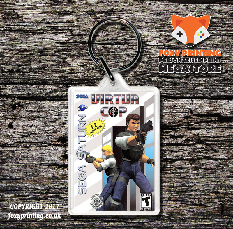 Sega Saturn Virtua Cop Game Inspired Retro Gaming Keyring