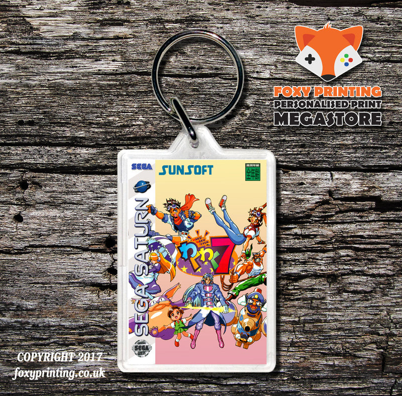 Sega Saturn Waku Waku 7 JP Game Inspired Retro Gaming Keyring