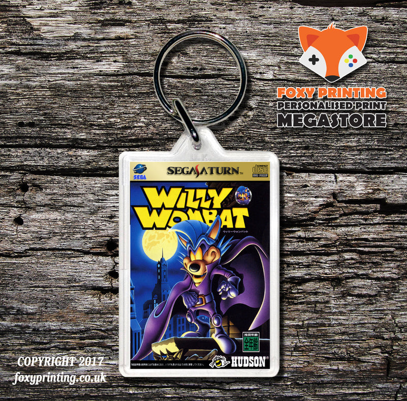 Sega Saturn Willy Wombat 2 JP Game Inspired Retro Gaming Keyring