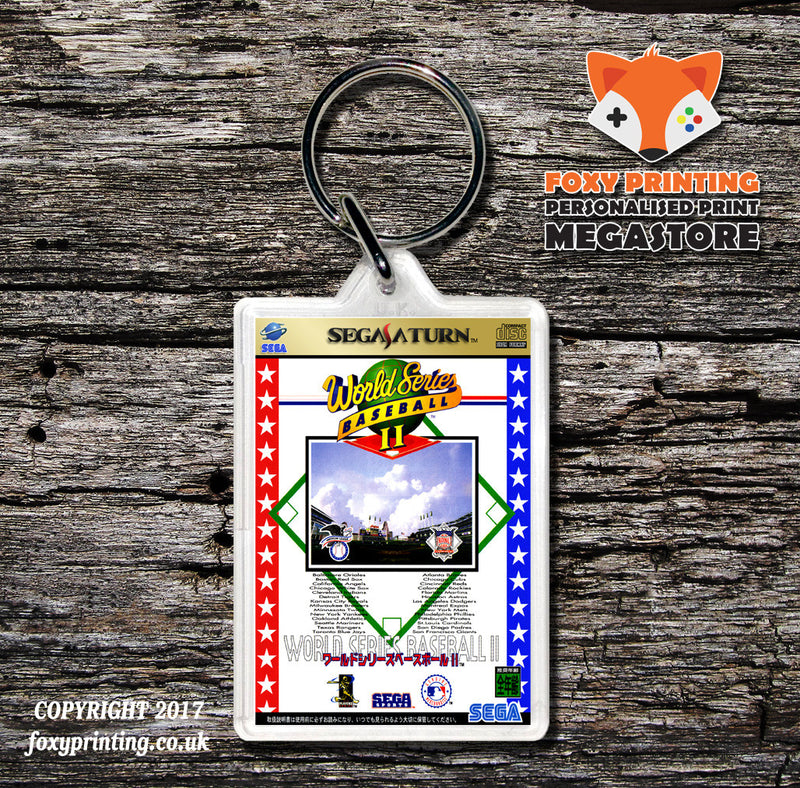 Sega Saturn World Series Baseball 2 JP Game Inspired Retro Gaming Keyring