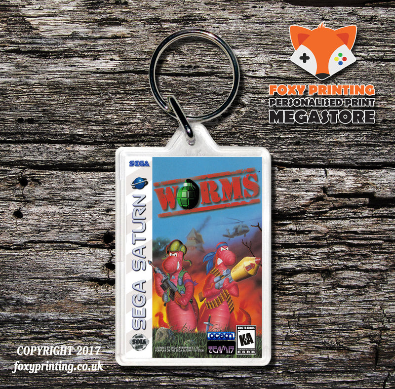 Sega Saturn Worms 2 Game Inspired Retro Gaming Keyring