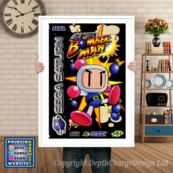 Sega Saturn Bomberman Au Game Inspired Retro Poster
