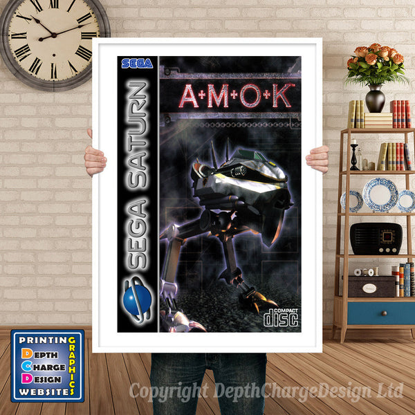 Sega Saturn Amok Eu Game Inspired Retro Poster
