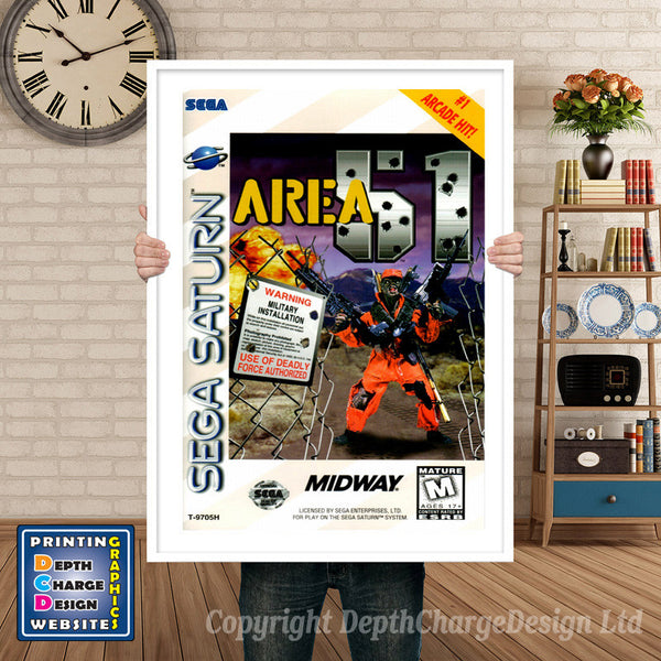 Sega Saturn Area 51 Game Inspired Retro Poster