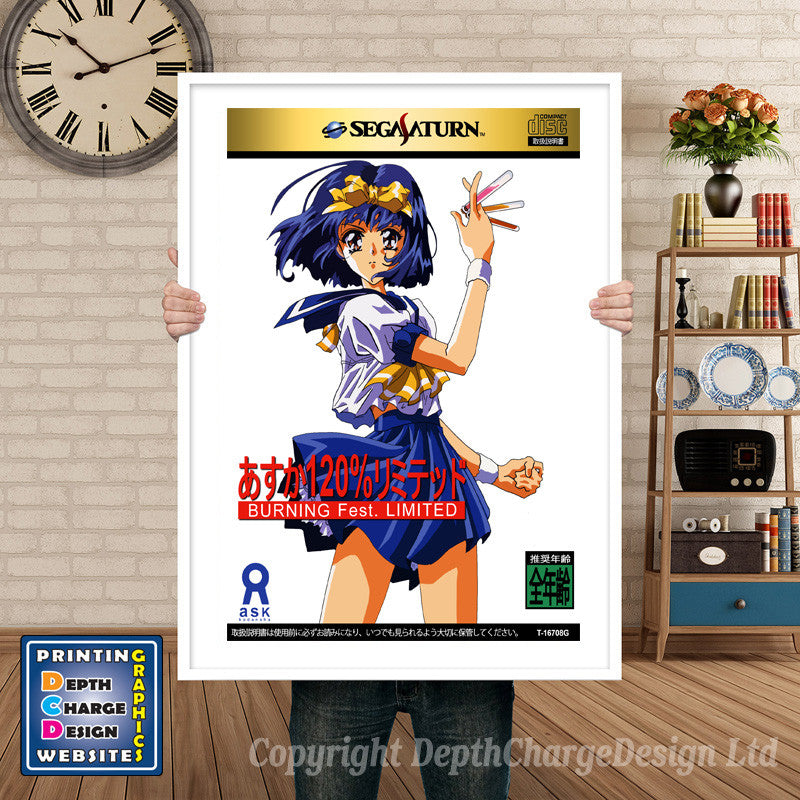 Sega Saturn Asuka 120 Burning Fest Limited 2 Game Inspired Retro Poster