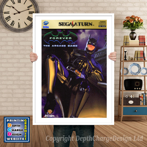 Sega Saturn Batman Forever The Arcade Game Eu Game Inspired Retro Poster