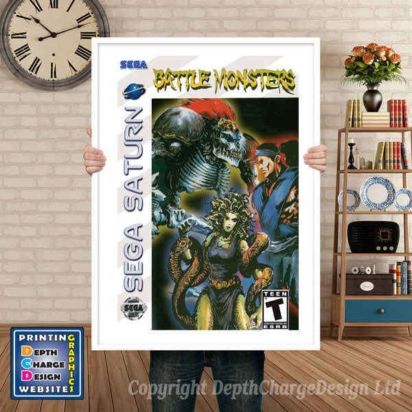 Sega Saturn Battle Monsters Game Inspired Retro Poster